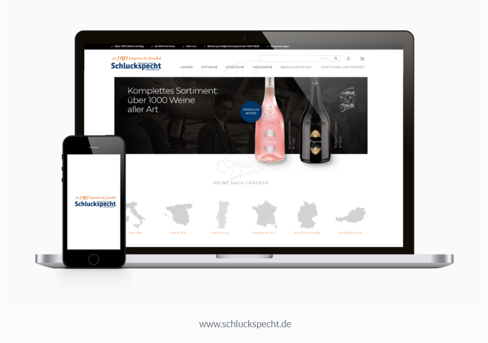 Website Weinhandlung Schluckspecht