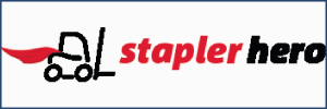 Stapler hero-Logo mit Rahmen